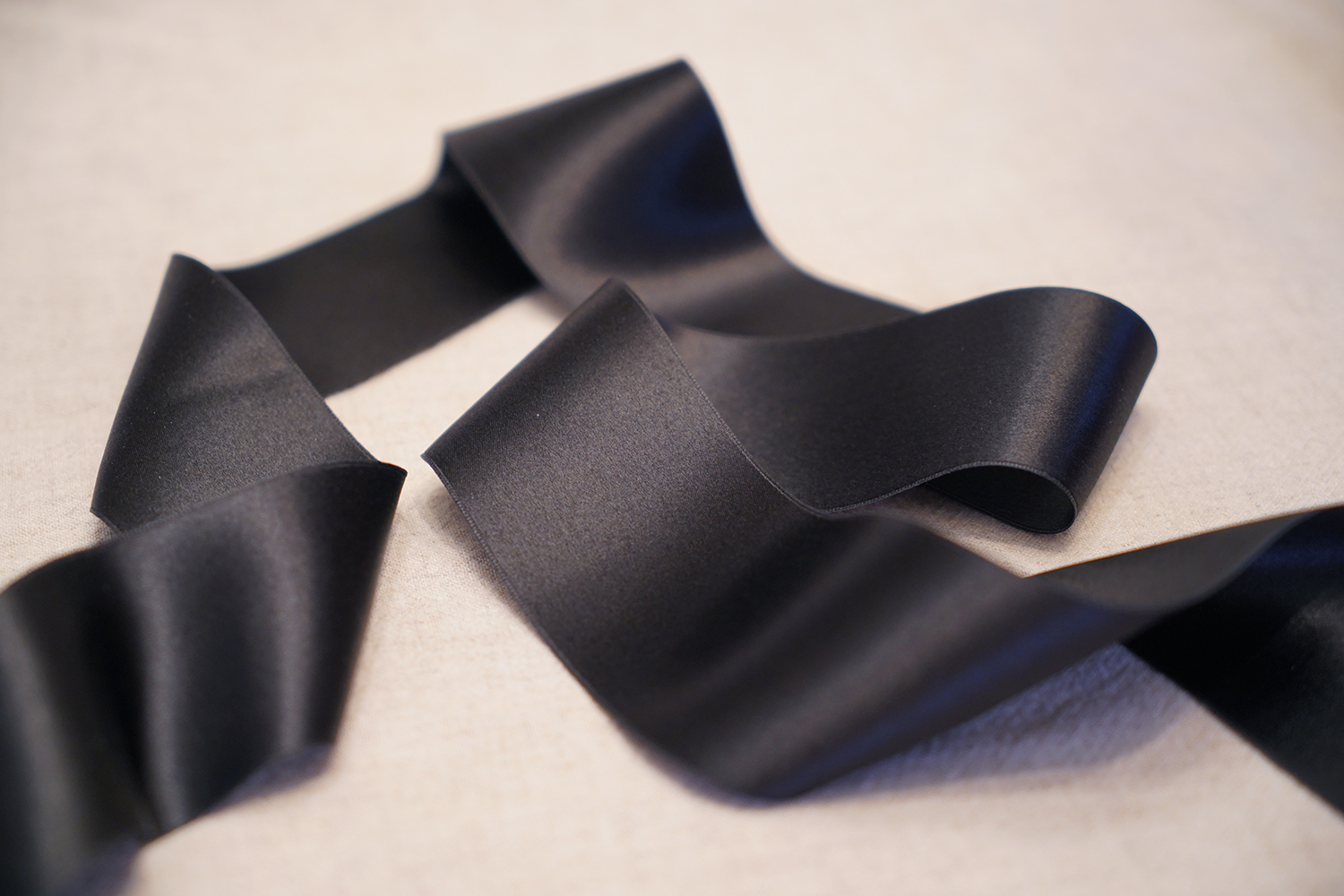 Black Silk Ribbon 2 Inch Silk Ribbon Black Pure Silk Hair Ribbon Black Satin