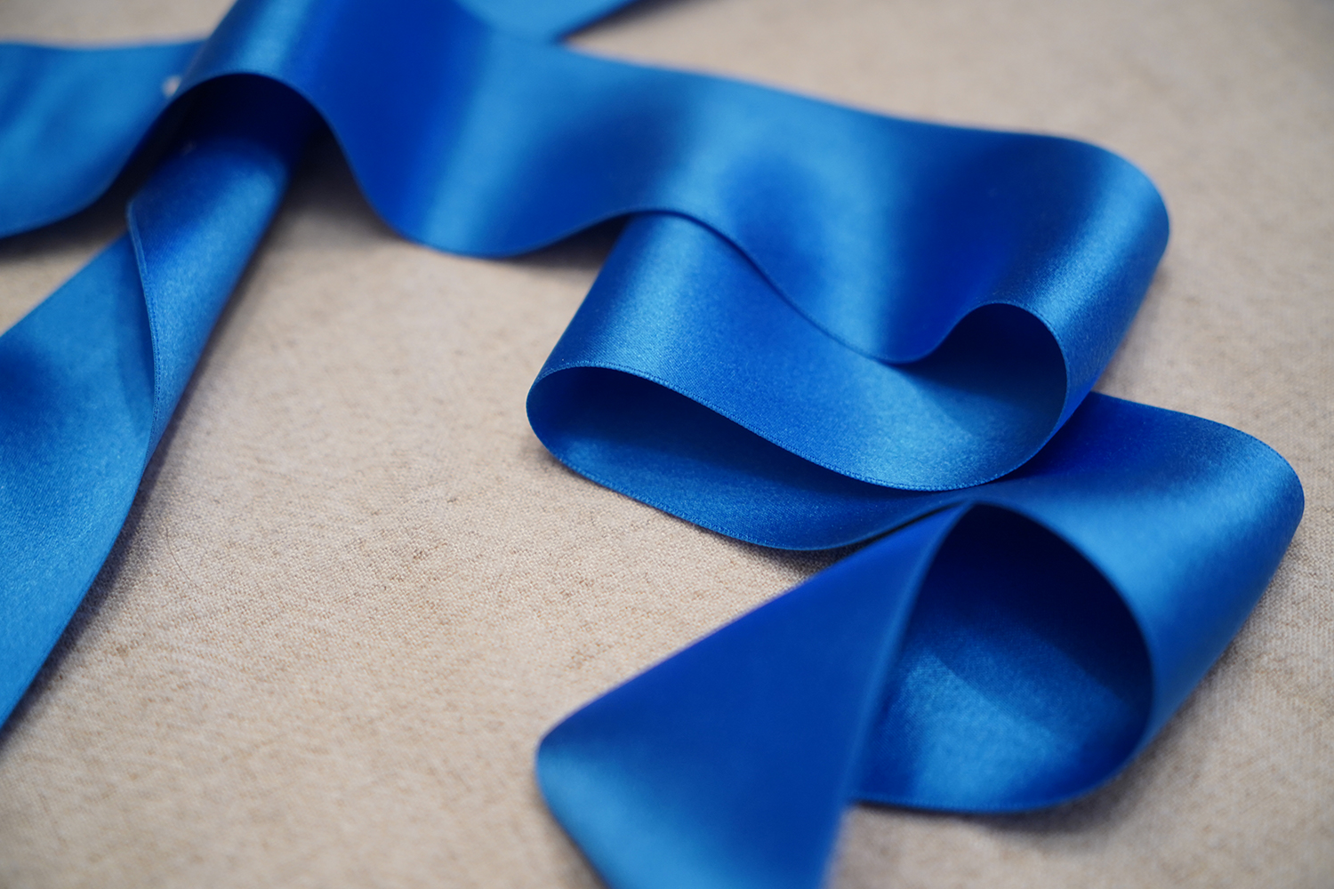 2 Blue Silk Satin Ribbon - Wm. Booth, Draper