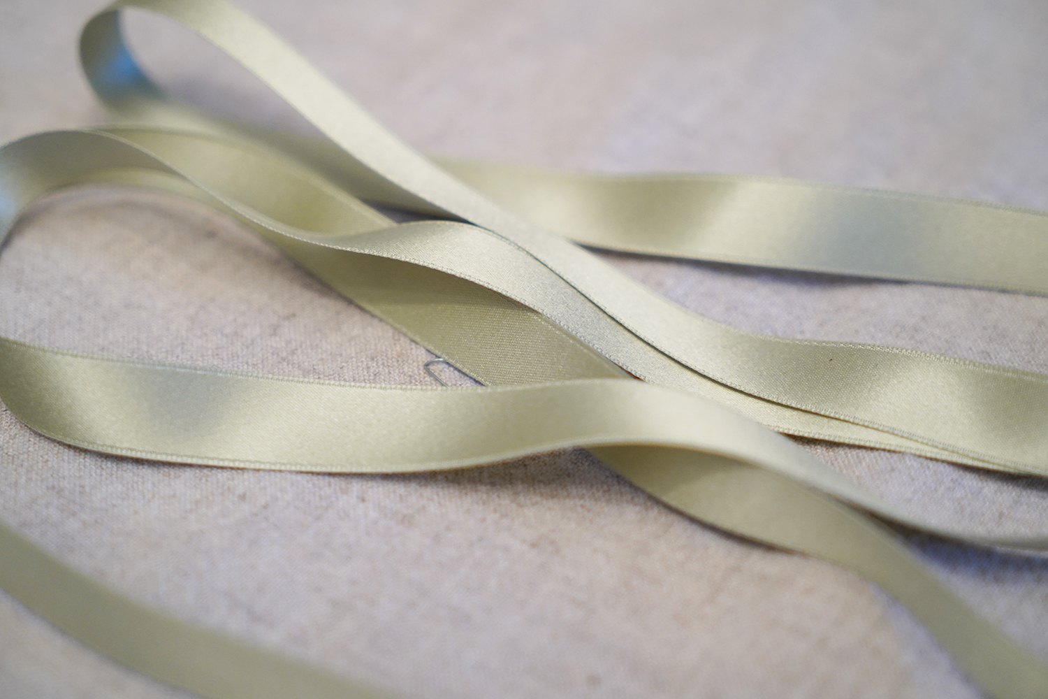 1/2 Light Olive Green Silk Ribbon