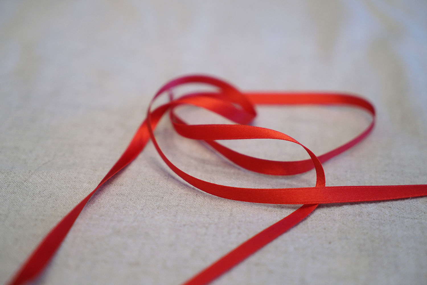 1/2 Scarlet Red Silk Ribbon - Wm. Booth, Draper