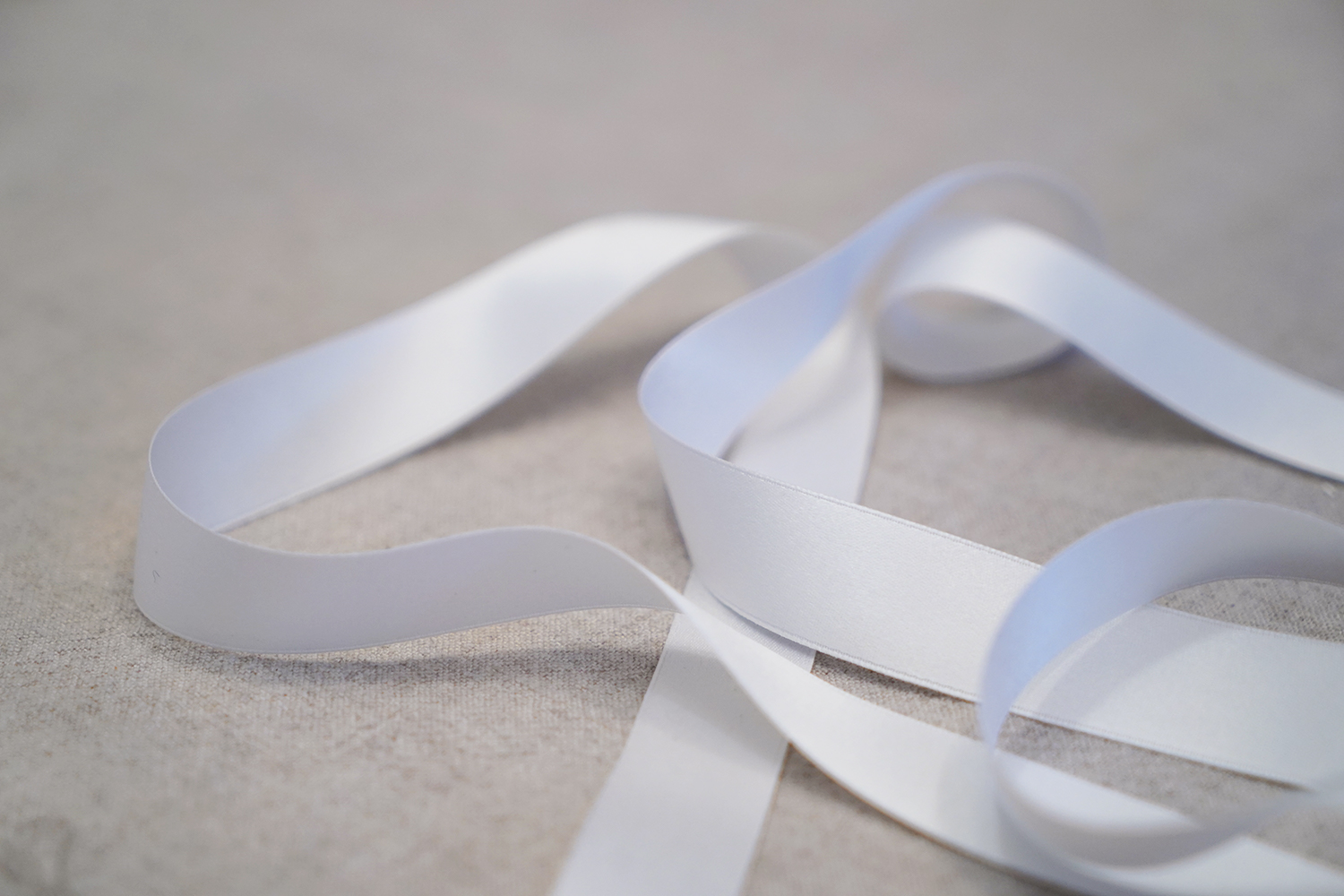 3/4 White Silk Ribbon