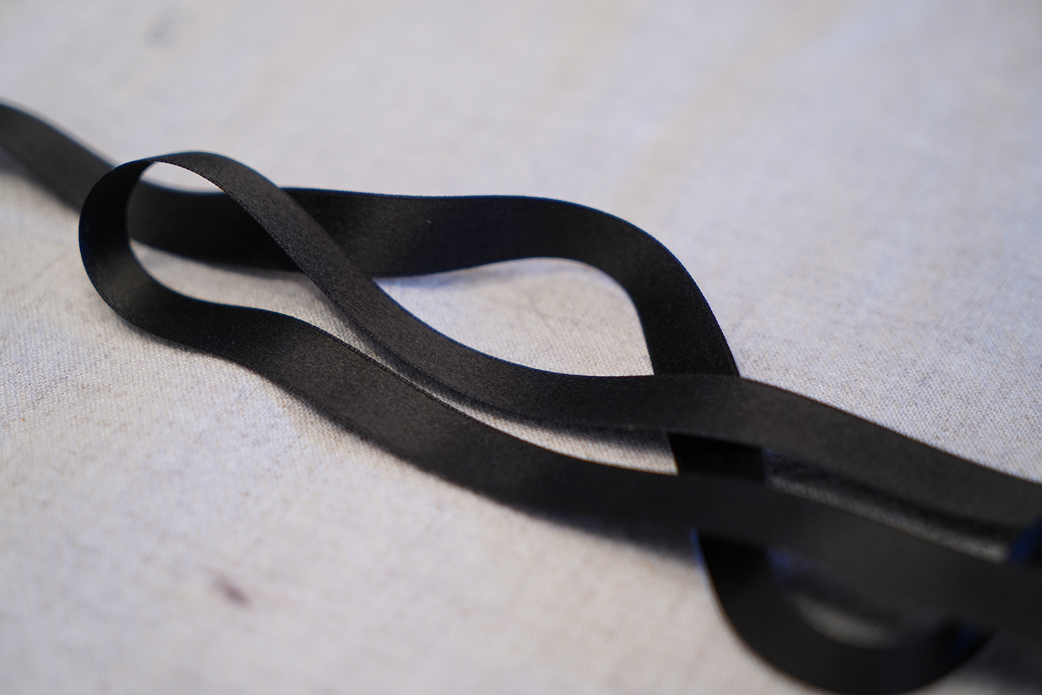 1/2 Black Silk Ribbon