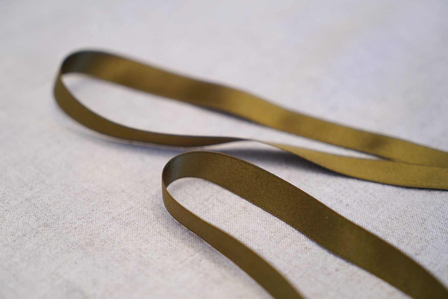 1/2 Dark Olive Green Silk Ribbon