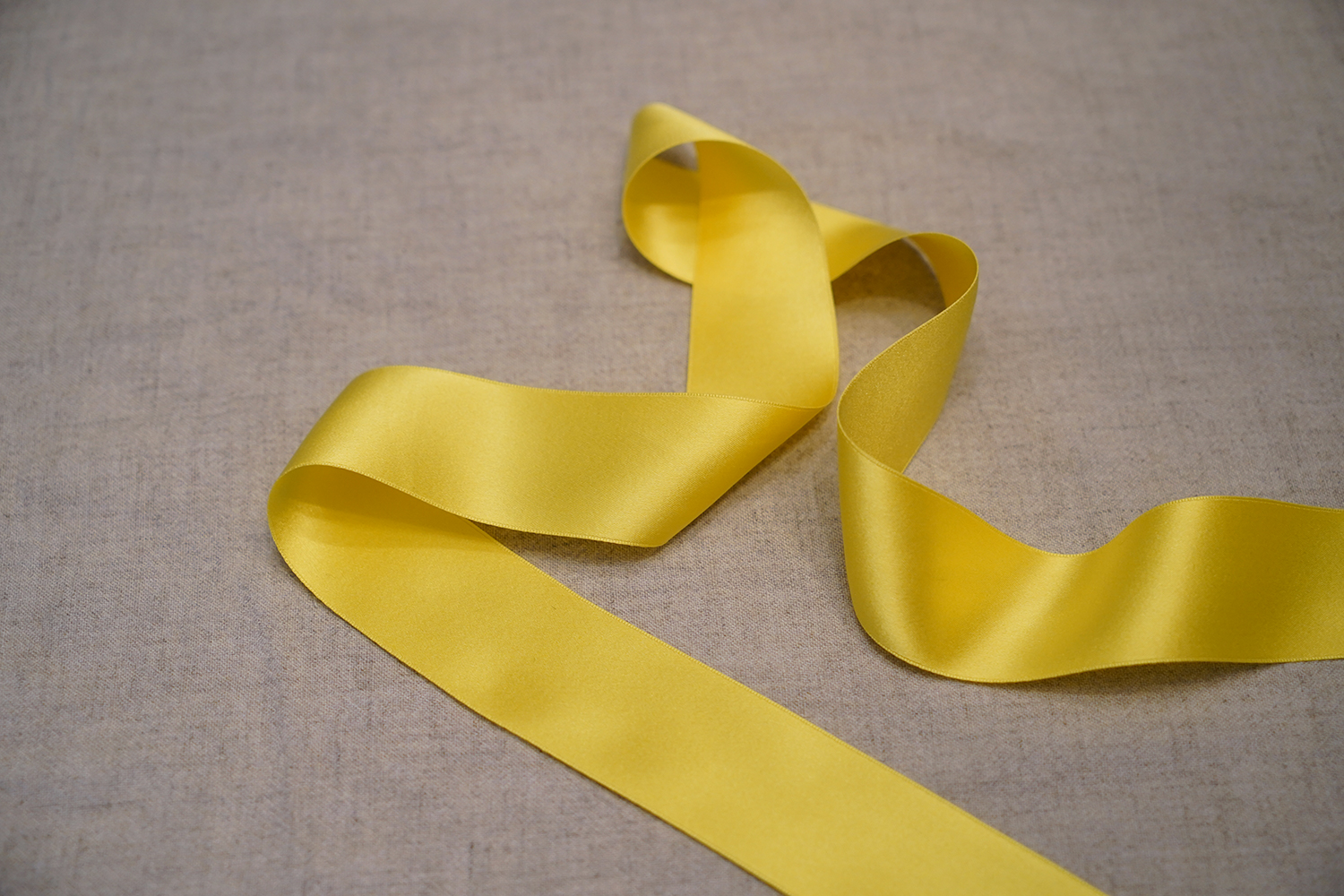 1-1/2 Yellow Silk Satin Ribbon - Wm. Booth, Draper